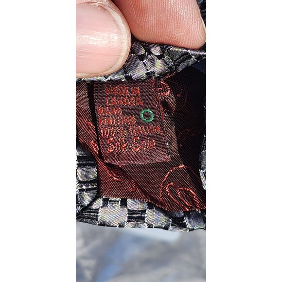 Blue Geometric Silk Tie Set Lot of 3 – Harvé Benard, Stafford, Polifroni Milano - Picture 5 of 16